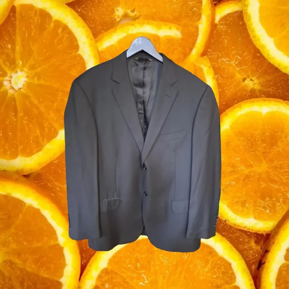 Pronto Uomo Black 2 Button Suit Made in Italy Size 44R‎